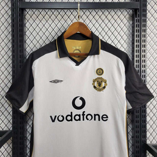 Camisa Manchester United Away 2001/02 - Retrô Umbro Masculino - Branco