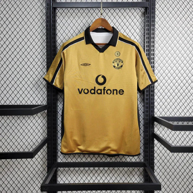 Camisa Manchester United Third 2001/02 - Retrô Umbro Masculino - Amarelo