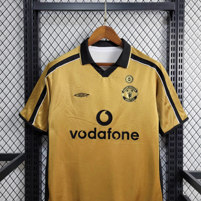 Camisa Manchester United Third 2001/02 - Retrô Umbro Masculino - Amarelo