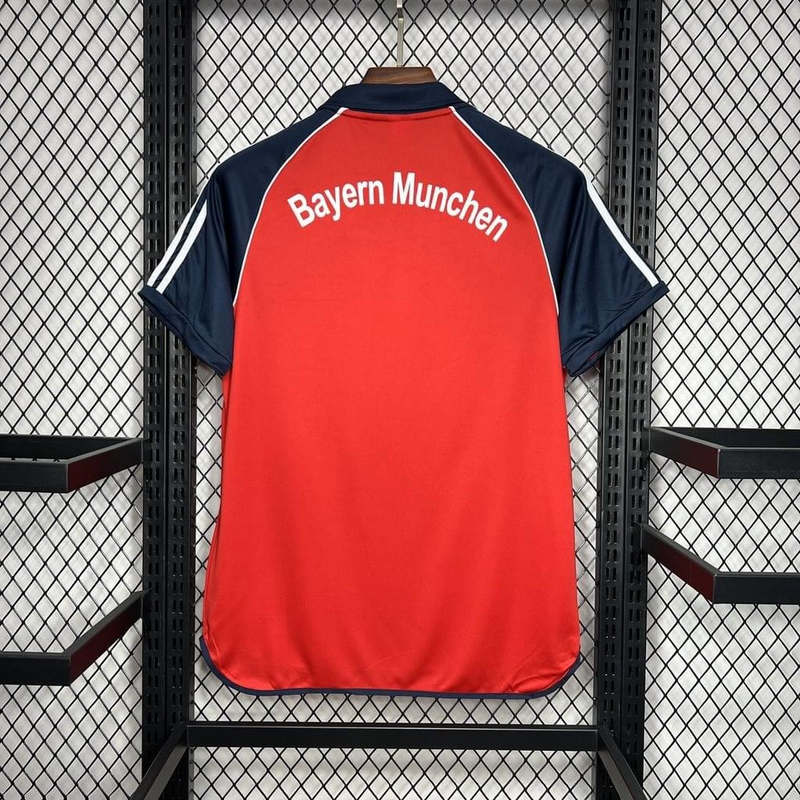 Camisa Bayern de Munique Home 2001/02 - Retrô Adidas Masculino - Vermelho e Azul