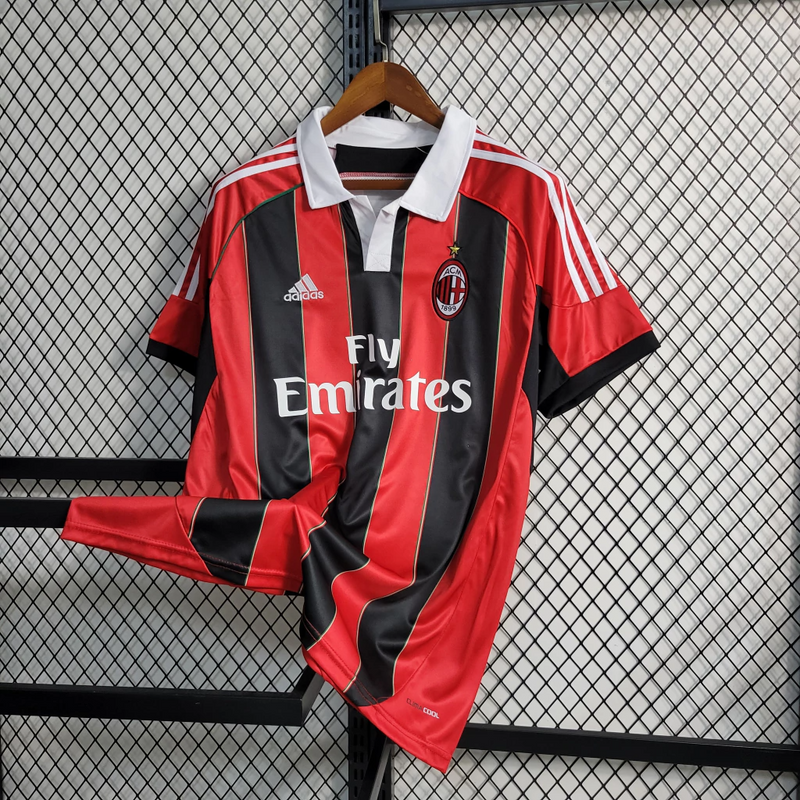 Camisa Milan Home 2012/13 - Retrô Adidas Masculino - Vermelho e Preto