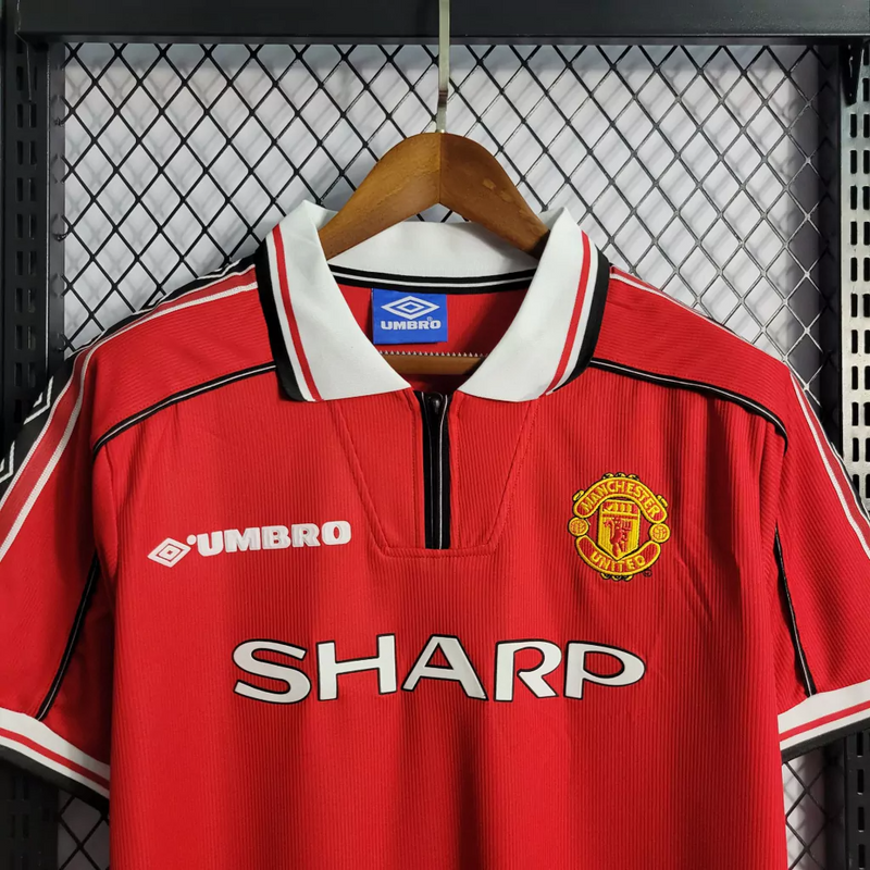 Camisa Manchester United Home 1998/99 - Retrô Umbro Masculino - Vermelho