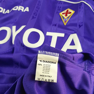 Camisa Fiorentina Home 2000/01 - Retrô Diadora Masculino - Roxo e branco