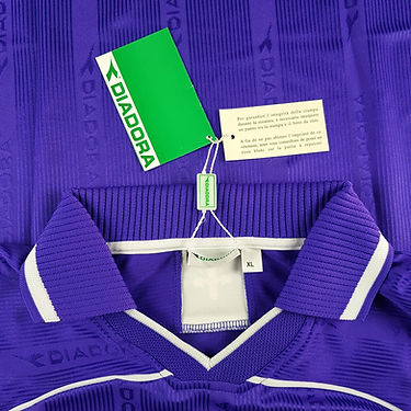 Camisa Fiorentina Home 2000/01 - Retrô Diadora Masculino - Roxo e branco
