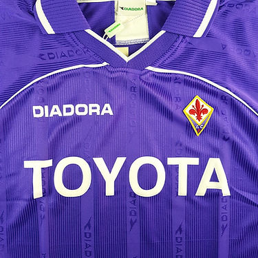 Camisa Fiorentina Home 2000/01 - Retrô Diadora Masculino - Roxo e branco