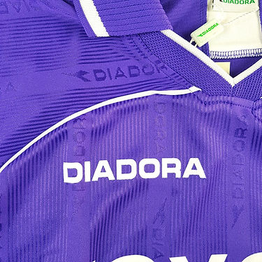 Camisa Fiorentina Home 2000/01 - Retrô Diadora Masculino - Roxo e branco