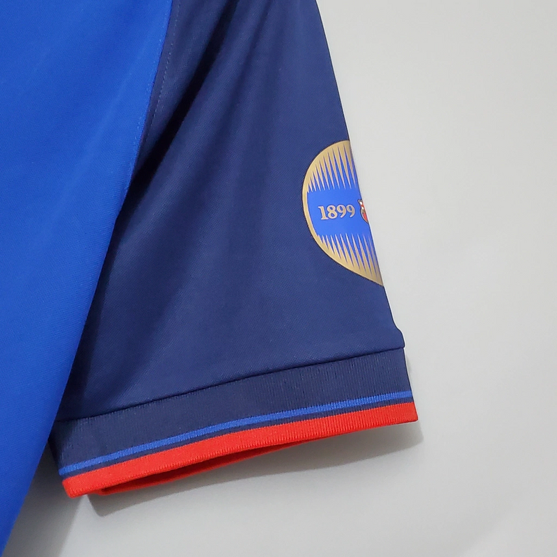 Camisa Barcelona Home 1999/00 - Retrô Nike Masculino - Azul e Grená