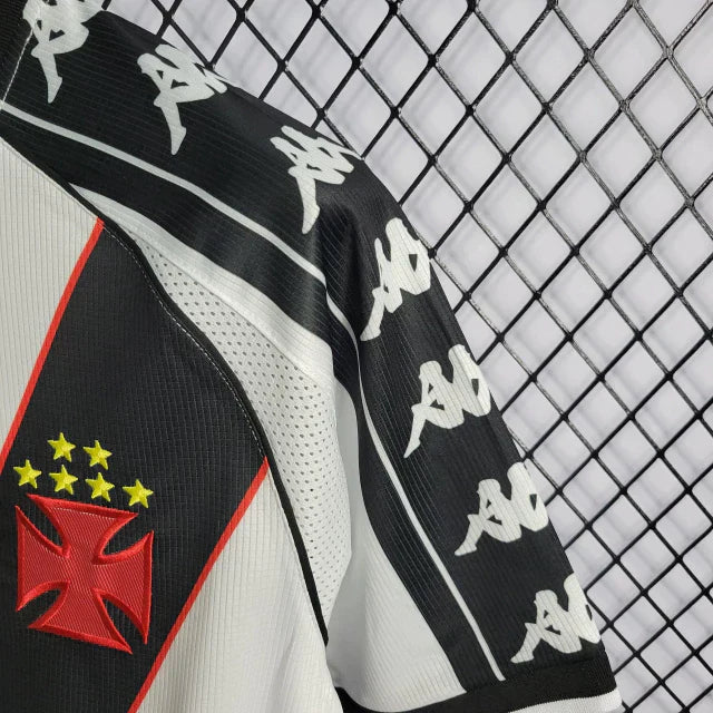 Camisa Vasco Home 1999/00 - Retrô Kappa Masculino - Branco e Preto