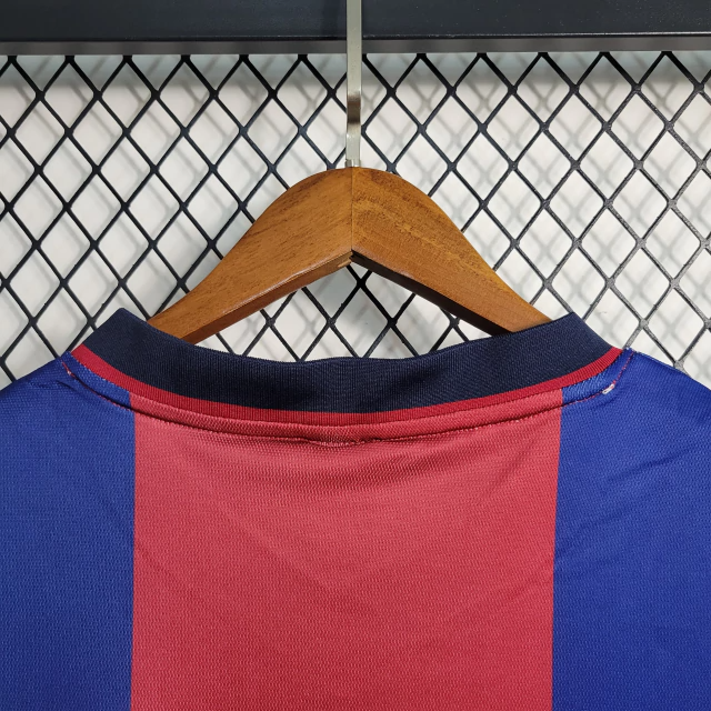 Camisa Barcelona Home 1998/99 - Retrô Nike Masculina - Azul e Vermelha
