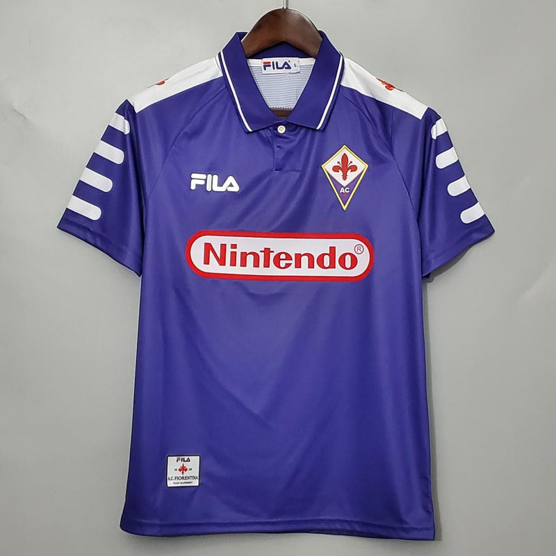 Camisa Fiorentina Home 1998/99 - Retrô Fila Masculino - Roxo e branco