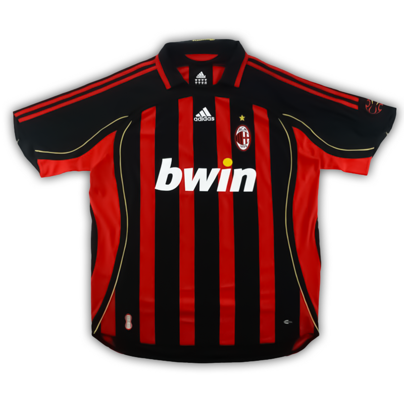 Camisa AC Milan Home 2006/07 - Retrô Adidas Masculino - Preto e Vermelho