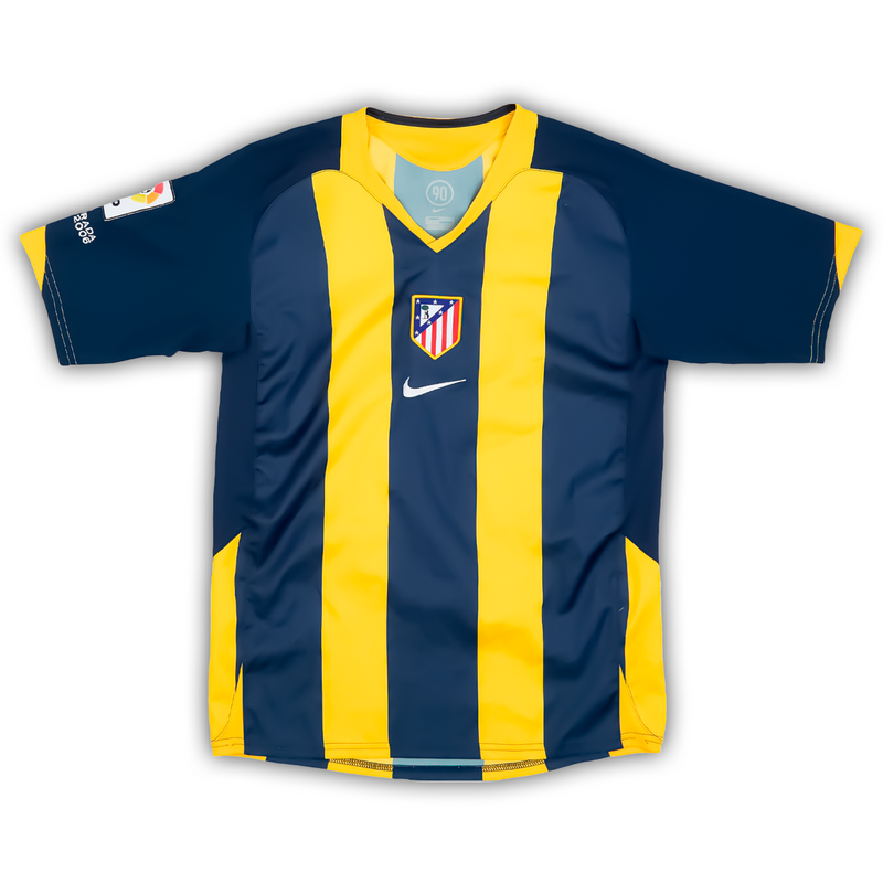 Camisa Atlético de Madrid Away 2005/06 - Retrô Nike Masculino - Azul e amarelo