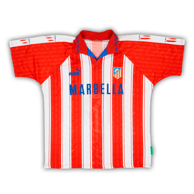 Camisa Atlético de madrid Home 1995/96 - Retrô Puma Masculino - Vermelho e branco