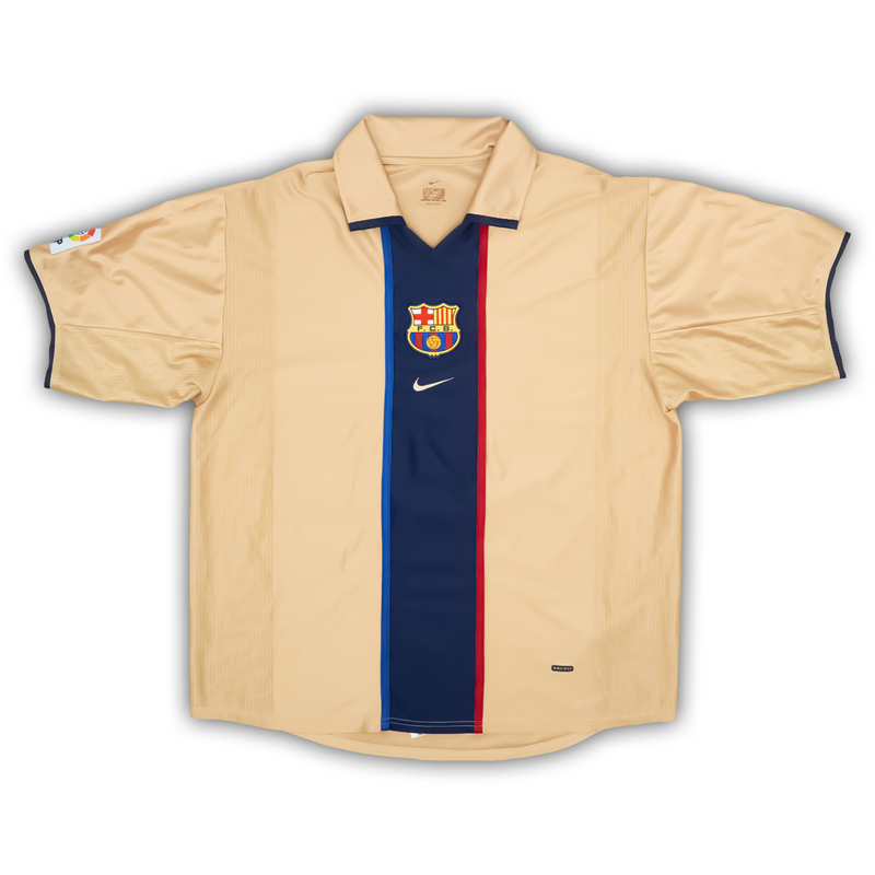 Camisa Barcelona Away 2001/02 - Retrô Nike Masculino - Bege