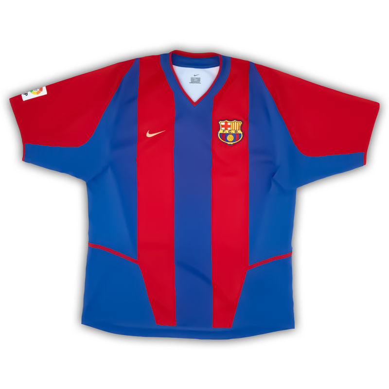 Camisa Barcelona Home 2002/03 - Retrô Nike Masculino - Azul e Grená