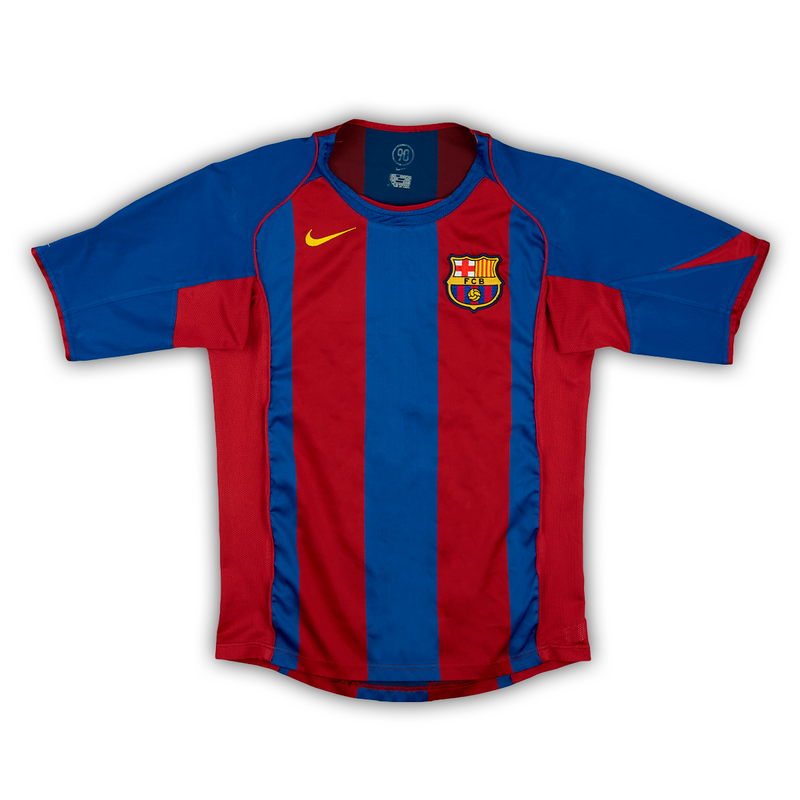 Camisa Barcelona Home 2004/05 - Retrô Nike Masculina - Azul e Vermelha
