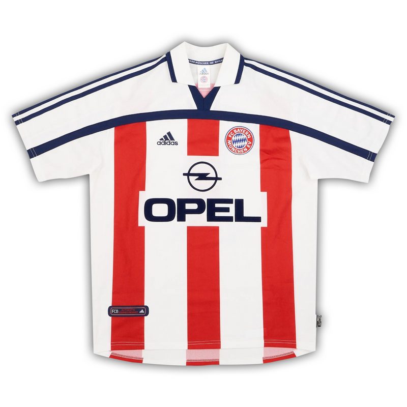 Camisa Bayern de Munique Away 2000/01 - Retrô Adidas Masculino - Branco e Vermelho