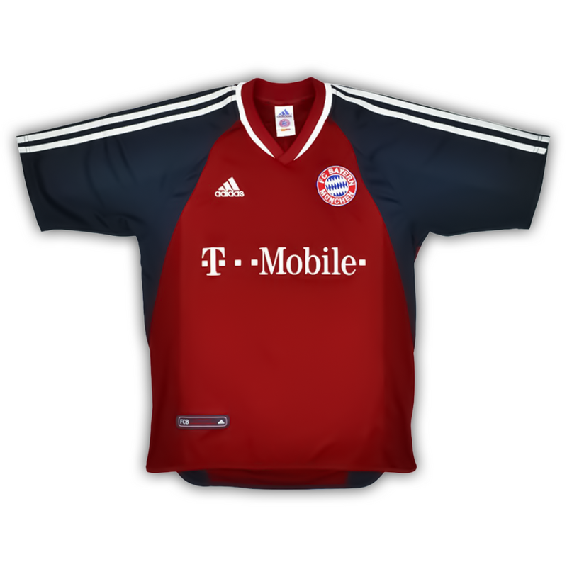 Camisa Bayern de Munique Home 2002/03 - Retrô Adidas Masculino - Vermelho e Azul