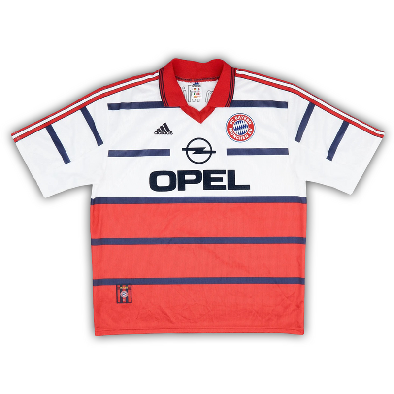 Camisa Bayern de Munique Away 1999/00 - Retrô Adidas Masculino - Branco e Vermelho