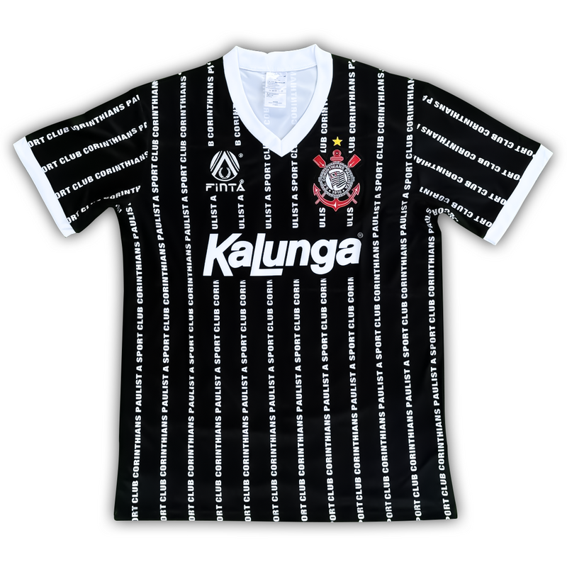 Camisa Corinthians Away 1994/95 - Retrô Finta Masculino - Preto e Branco