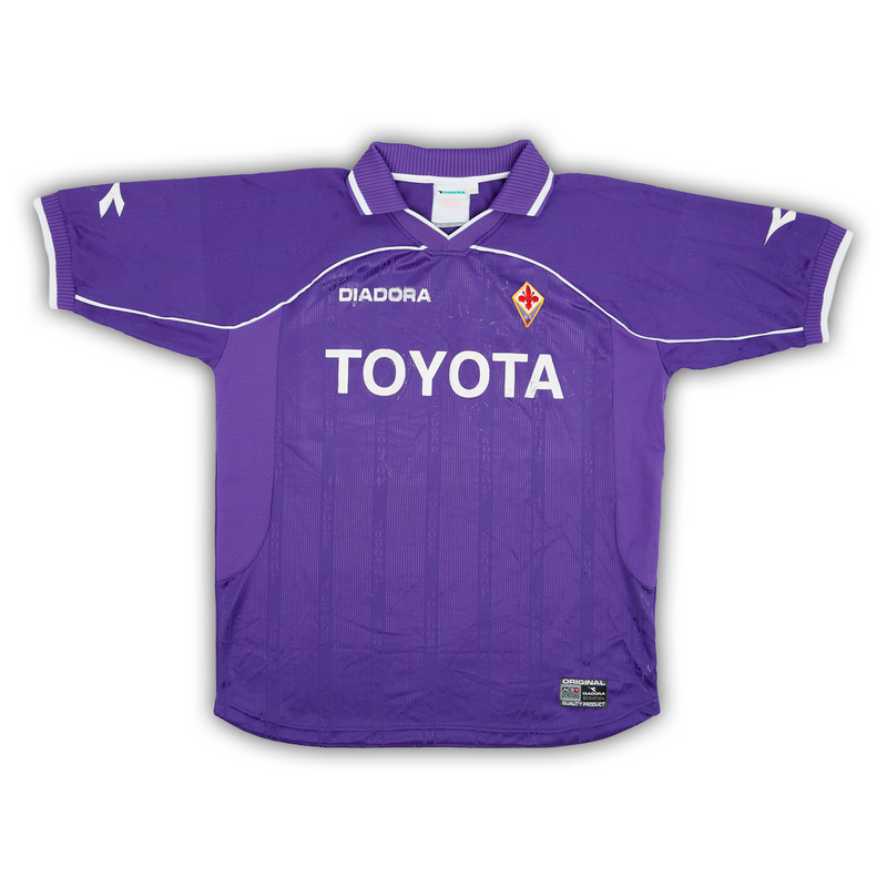 Camisa Fiorentina Home 2000/01 - Retrô Diadora Masculino - Roxo e branco