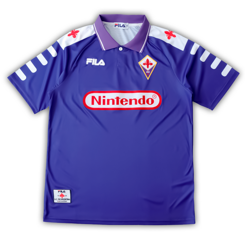 Camisa Fiorentina Home 1998/99 - Retrô Fila Masculino - Roxo e branco