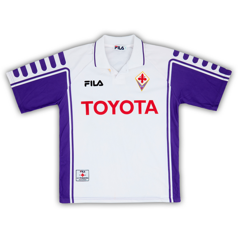 Camisa Fiorentina Away 1999/00 - Retrô Fila Masculino - Branco e roxo