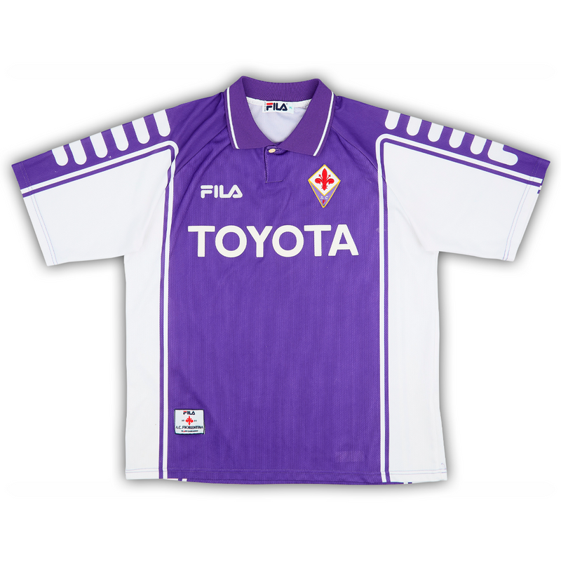 Camisa Fiorentina Home 1999/00 - Retrô Fila Masculino - Roxo e branco