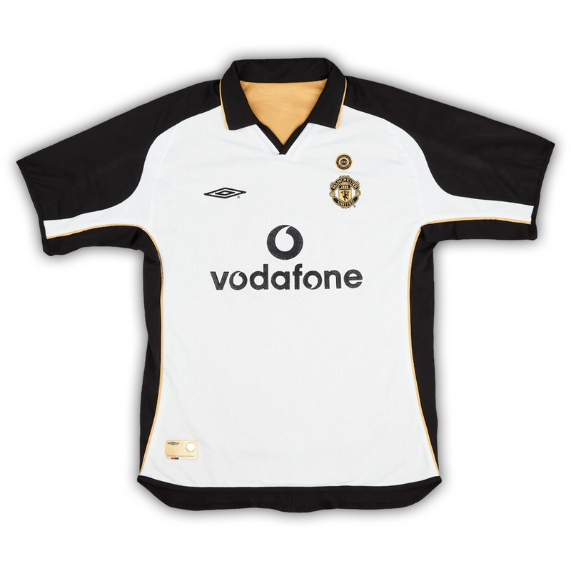 Camisa Manchester United Away 2001/02 - Retrô Umbro Masculino - Branco