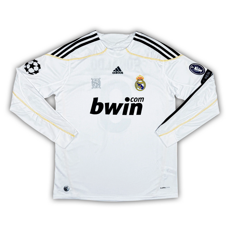 Camisa Real Madrid Home 2009/10 Manga Longa - Retrô Adidas Masculina - Branca