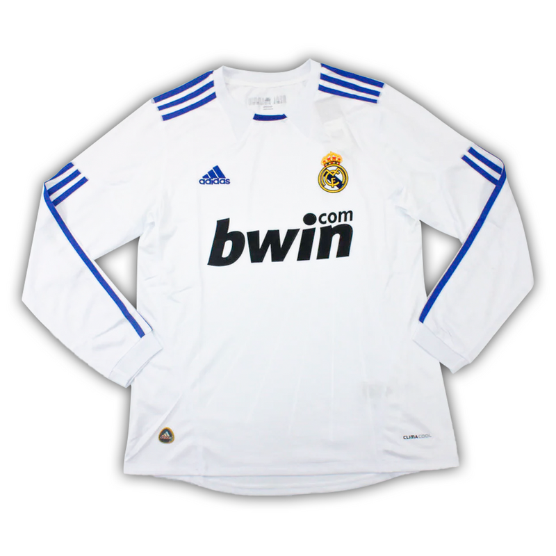 Camisa Real Madrid Home 2010/11 Manga Longa - Retrô Adidas Masculina - Branca