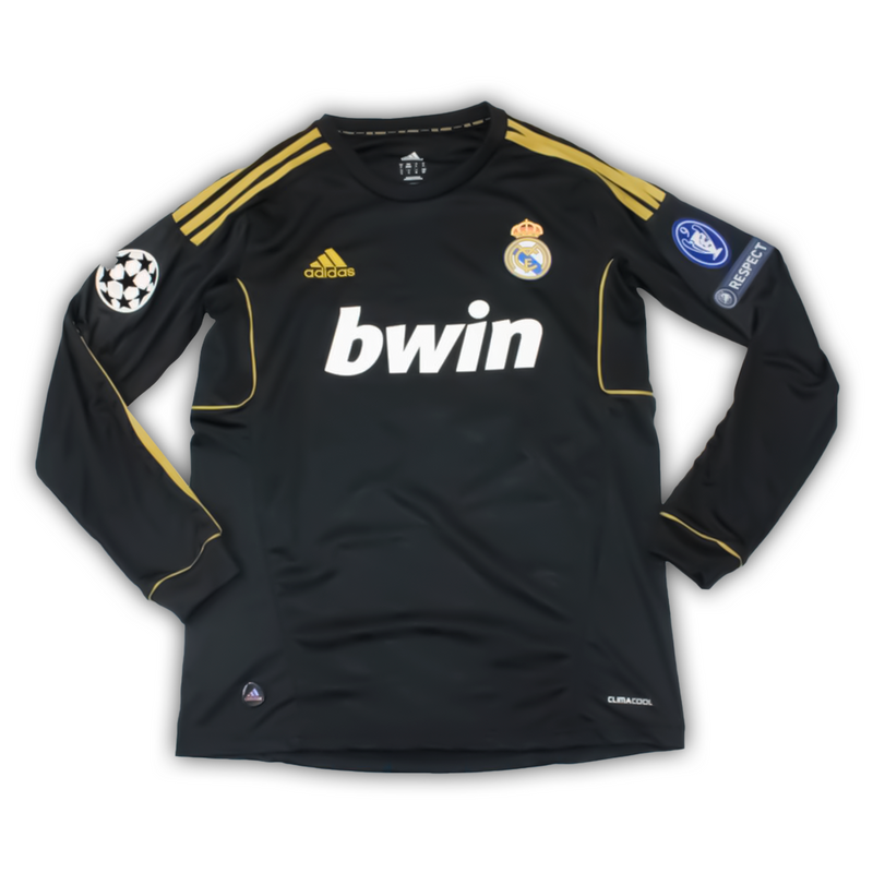 Camisa Real Madrid Away 2011/12 Manga Longa - Retrô Adidas Masculina - Preta