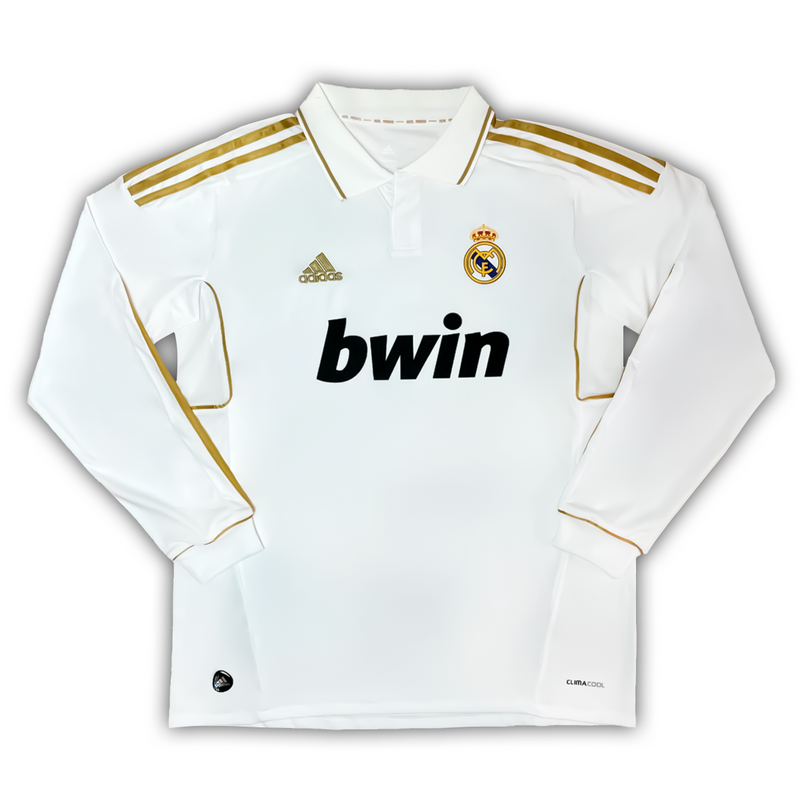 Camisa Real Madrid Home 2011/12 Manga Longa - Retrô Adidas Masculina - Branca