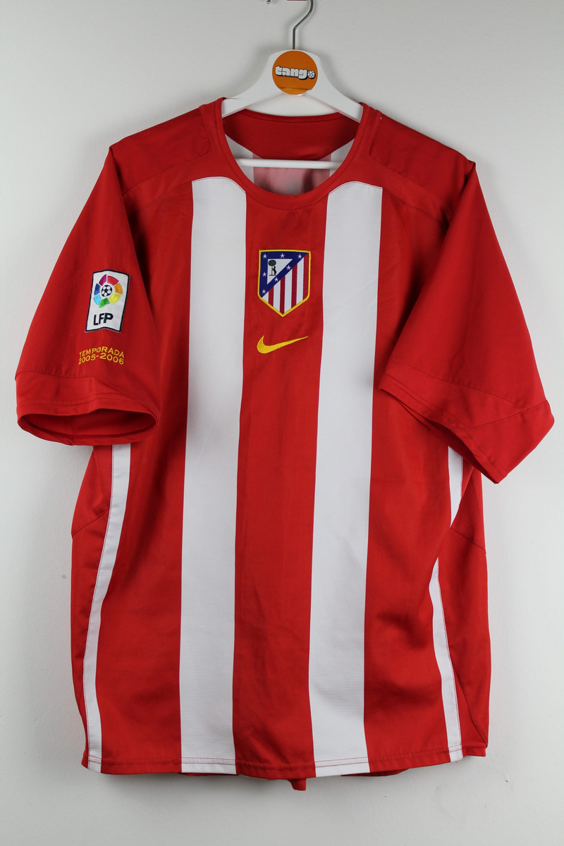 Camisa Atlético de Madrid Home 2005/06 - Retrô Nike Masculino - Vermelho e branco