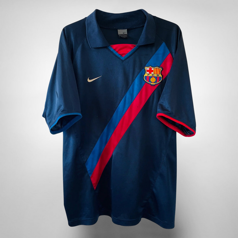 Camisa Barcelona Away 2002/03 - Retrô Nike Masculino - Azul
