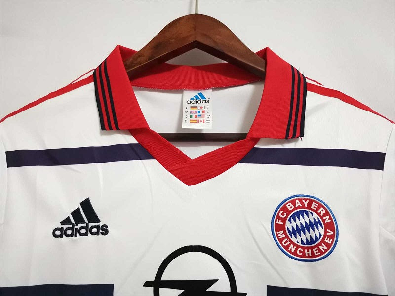 Camisa Bayern de Munique Away 1999/00 - Retrô Adidas Masculino - Branco e Vermelho