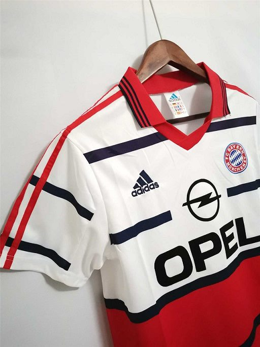 Camisa Bayern de Munique Away 1999/00 - Retrô Adidas Masculino - Branco e Vermelho