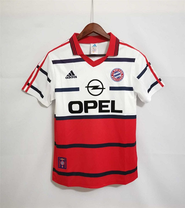 Camisa Bayern de Munique Away 1999/00 - Retrô Adidas Masculino - Branco e Vermelho