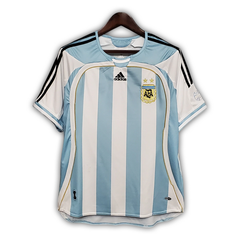 Camisa Argentina Home 2006 - Retrô Adidas Masculino - Azul e Branco