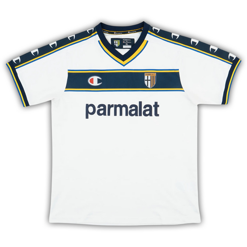Camisa Parma Home 2002/03 - Retrô Champion Masculino - Branco