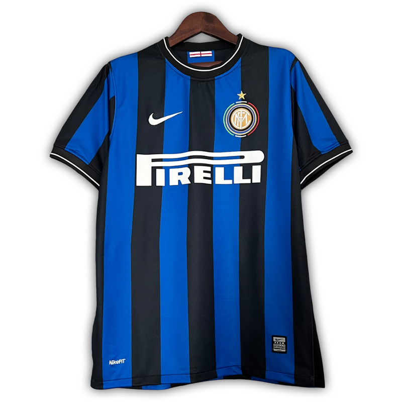Camisa Inter de Milão Home 2009/10 - Retrô Nike Masculino - Azul e Preto