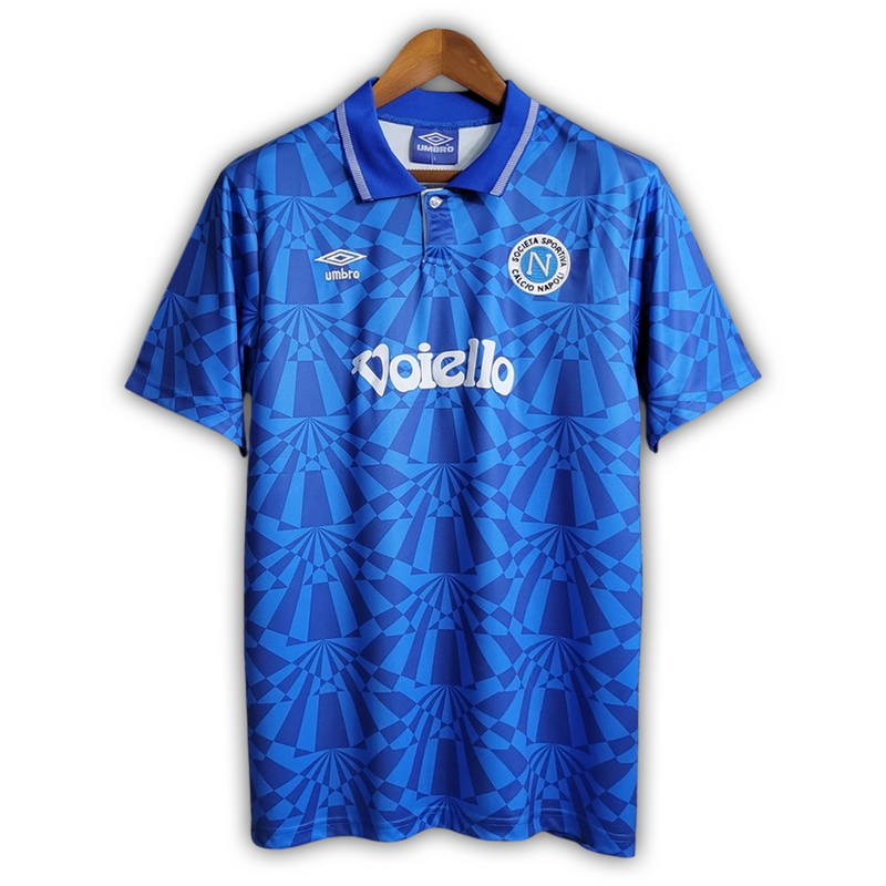 Camisa Napoli Home 1991/93 - Retrô Umbro Masculino - Azul