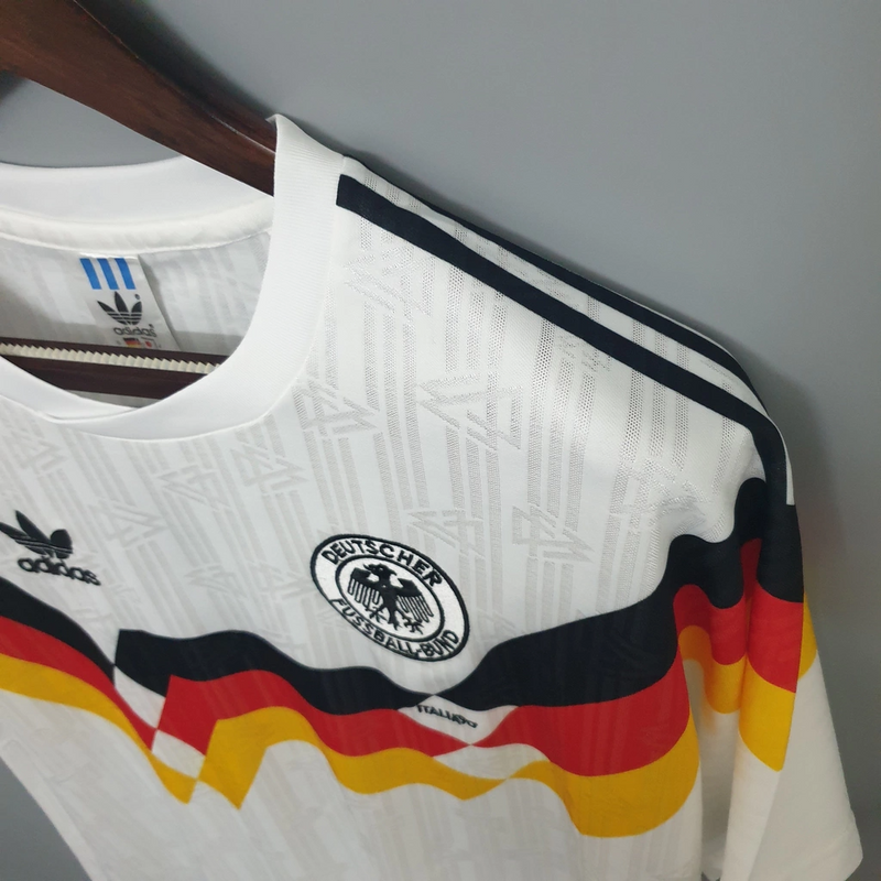 Camisa Alemanha Home 1990 - Retrô Adidas Masculino - Branco
