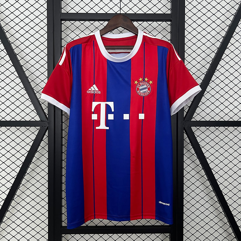 Camisa Bayern de Munique Home 2014/15 - Retrô Adidas Masculino - Vermelha e Azul