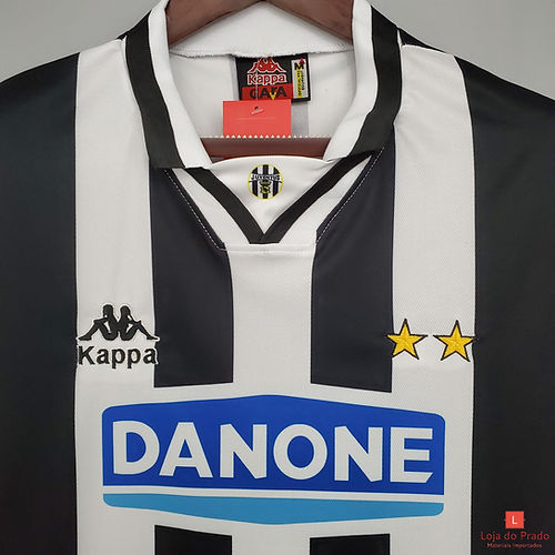 Camisa Juventus Home 1994/95 - Retrô Kappa Masculino - Preto e Branco