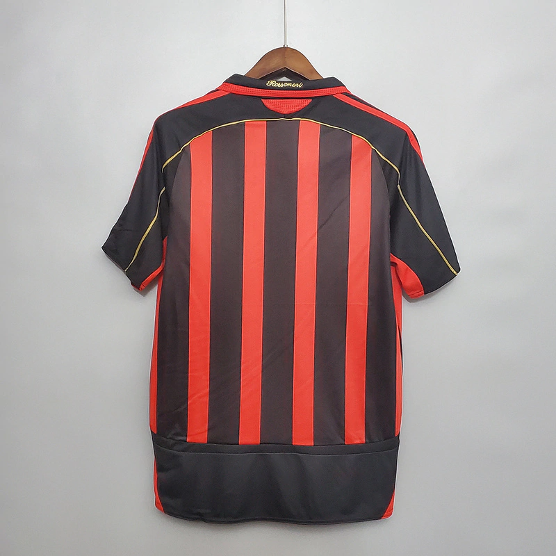 Camisa AC Milan Home 2006/07 - Retrô Adidas Masculino - Preto e Vermelho
