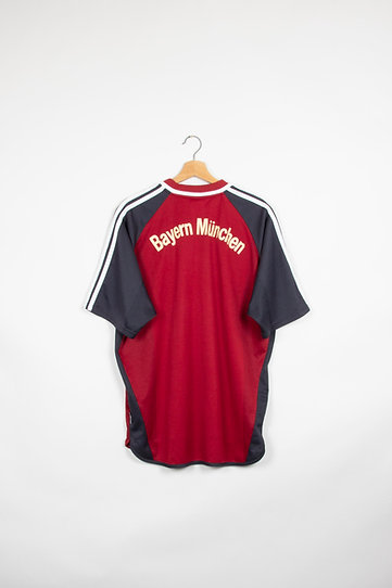 Camisa Bayern de Munique Home 2002/03 - Retrô Adidas Masculino - Vermelho e Azul