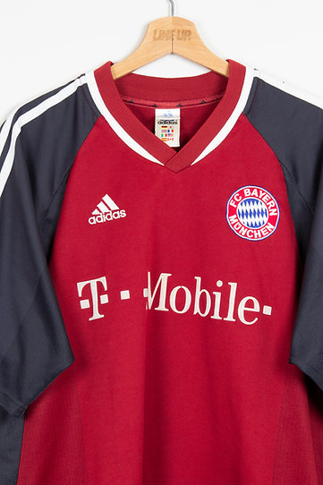 Camisa Bayern de Munique Home 2002/03 - Retrô Adidas Masculino - Vermelho e Azul
