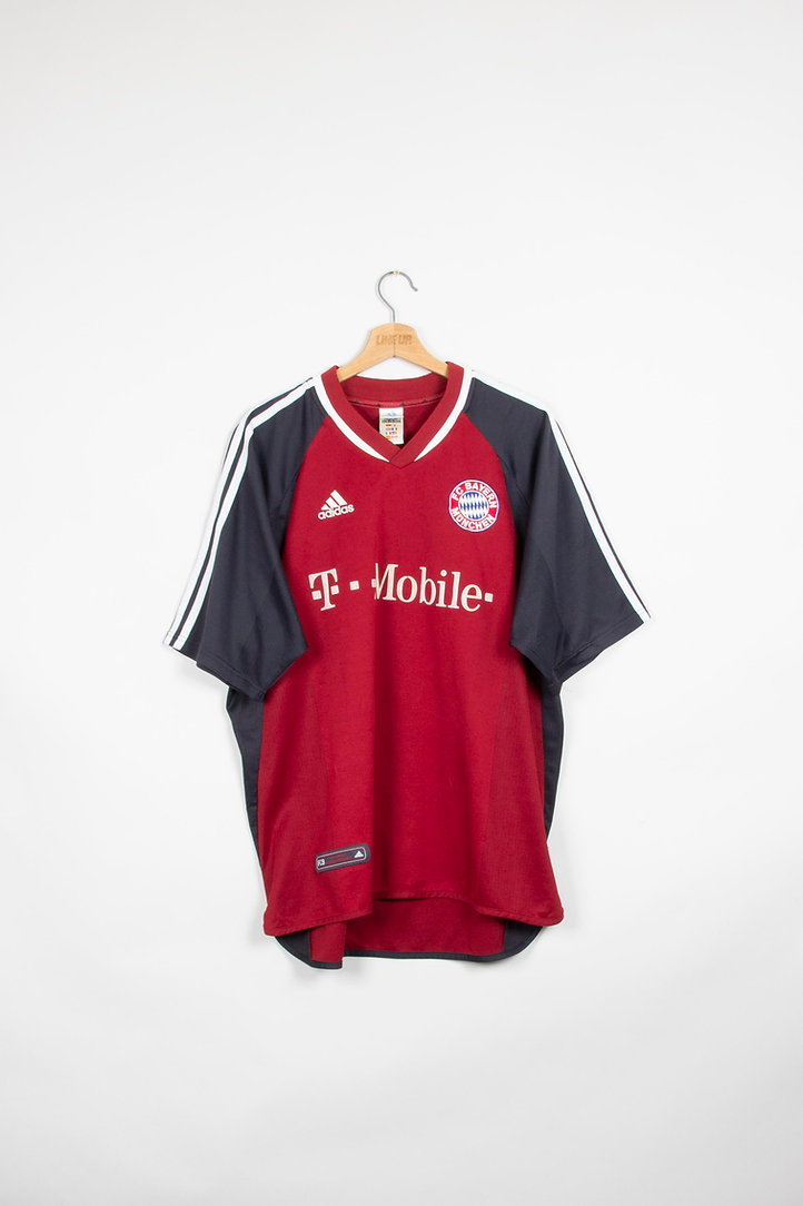 Camisa Bayern de Munique Home 2002/03 - Retrô Adidas Masculino - Vermelho e Azul