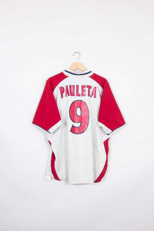 Camisa PSG Away 2003/04 - Retrô Nike Masculino - Branco e vermelho